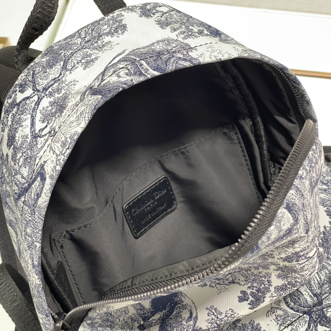 DiorTravel Backpack Blue Toile de Jouy Embroidery