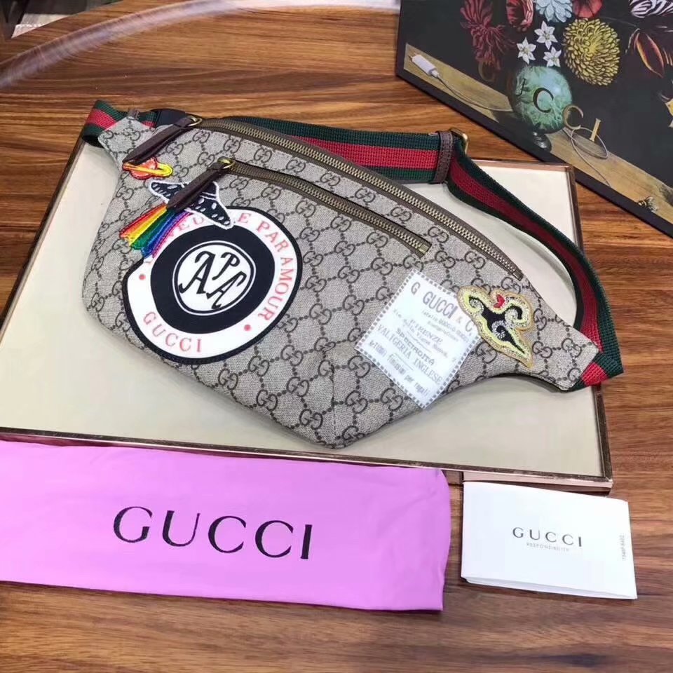 Discount Gucci 529711 Gucci Courrier GG Supreme Men Belt Bag