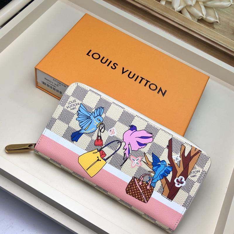 Discount Louis Vuitton N60139 Women Zippy Christmas Wallet Damier Azur Canvas