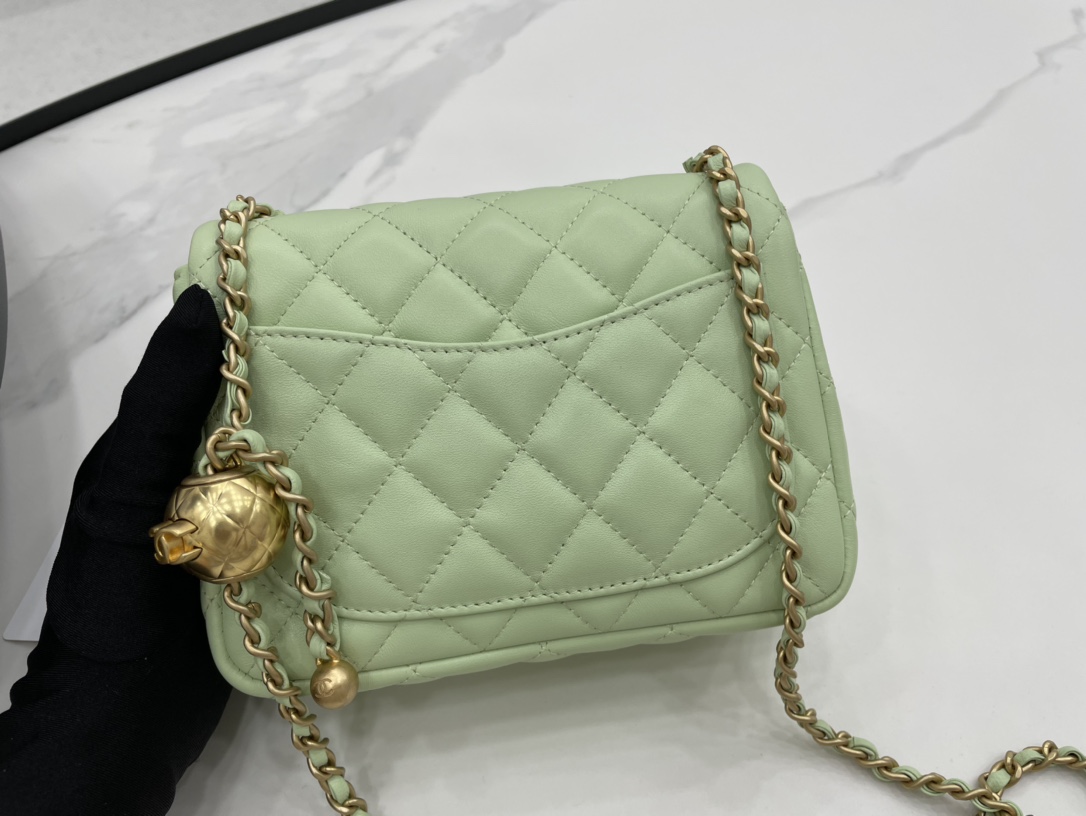 Fake Chanel Mini Flap Bag Denim Gold-Tone Metal Green AS1786 Best Gift