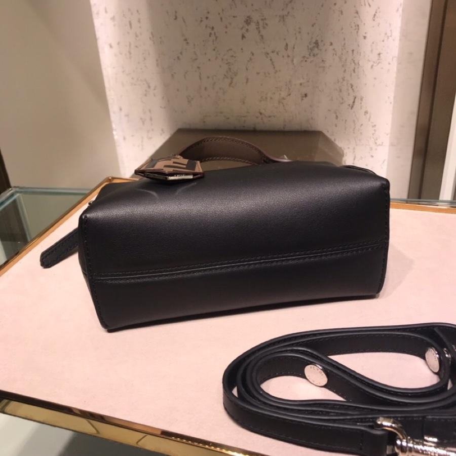 Fake Fendi By The Way Regular Exotic Black Leather Boston Bag 28cm and 20cm