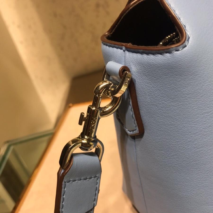 Fake Fendi By The Way Regular Exotic Blue Leather Boston Bag 28cm and 20cm