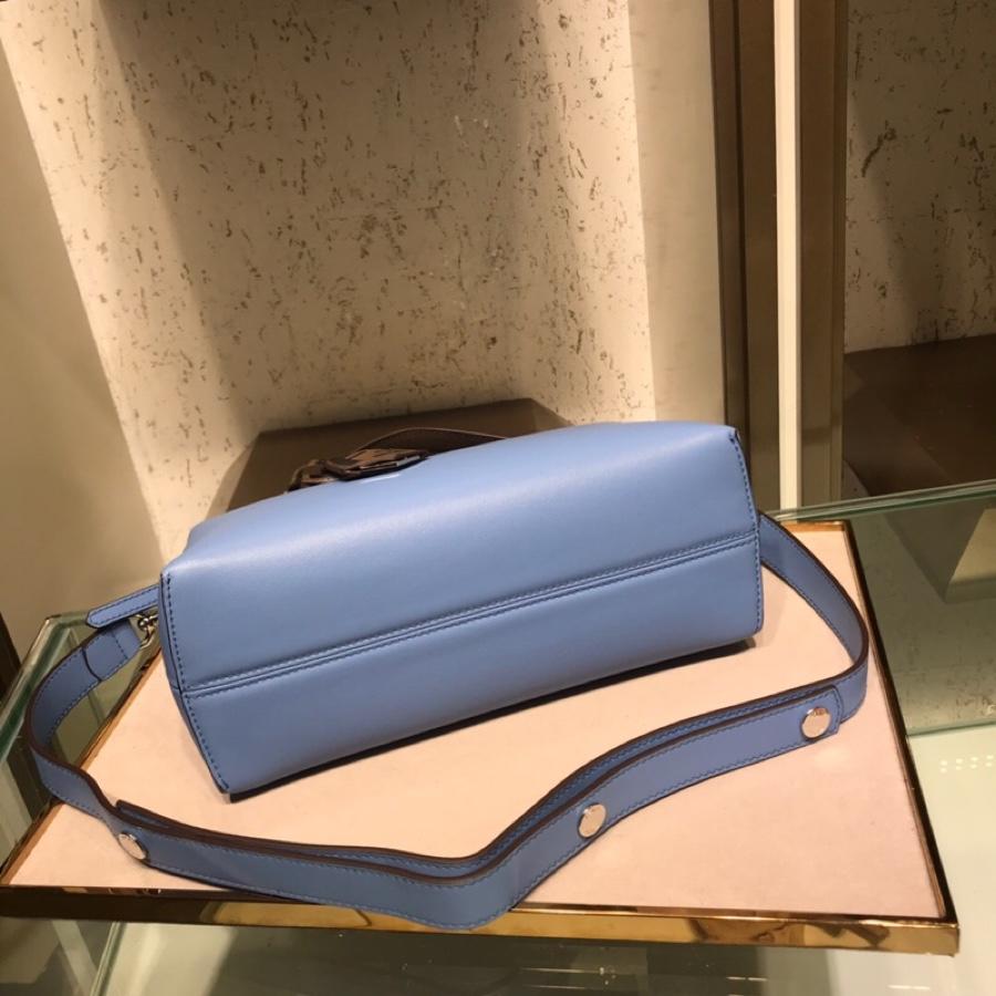 Fake Fendi By The Way Regular Exotic Blue Leather Boston Bag 28cm and 20cm