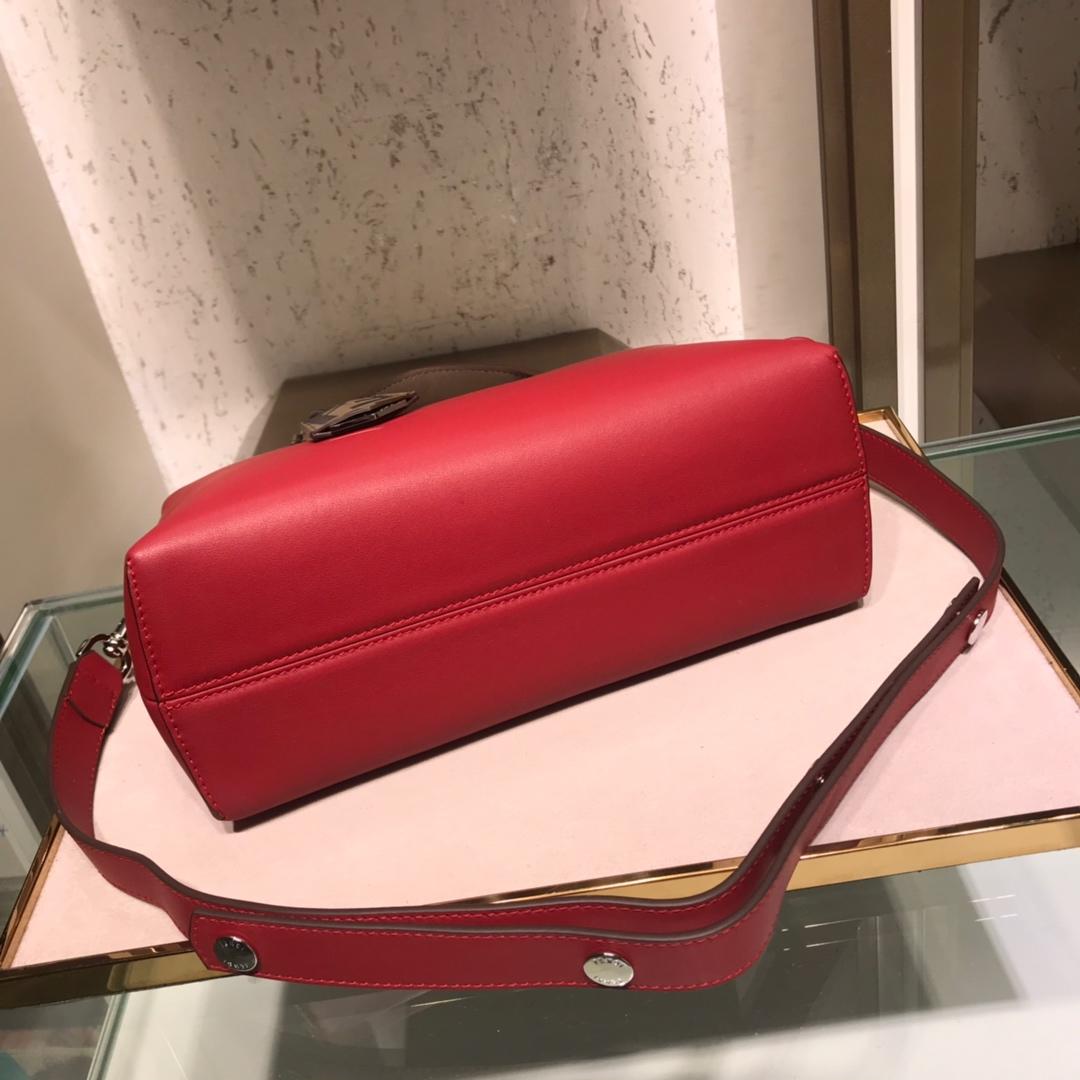 Fake Fendi By The Way Regular Exotic Red Leather Boston Bag 28cm and 20cm