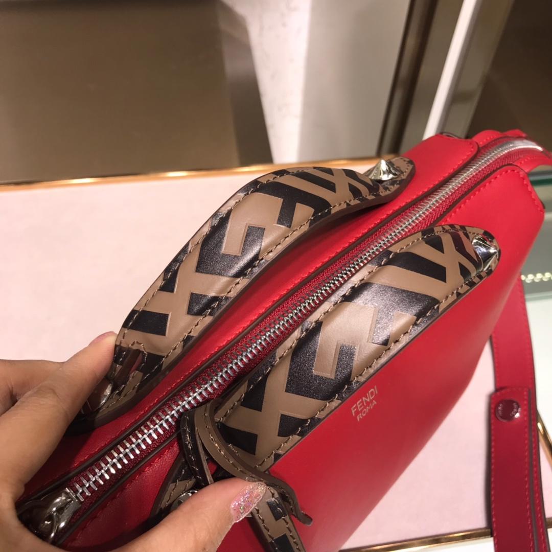 Fake Fendi By The Way Regular Exotic Red Leather Boston Bag 28cm and 20cm