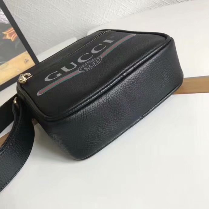 Fake Gucci 523591 Men Print Messenger Bag Black