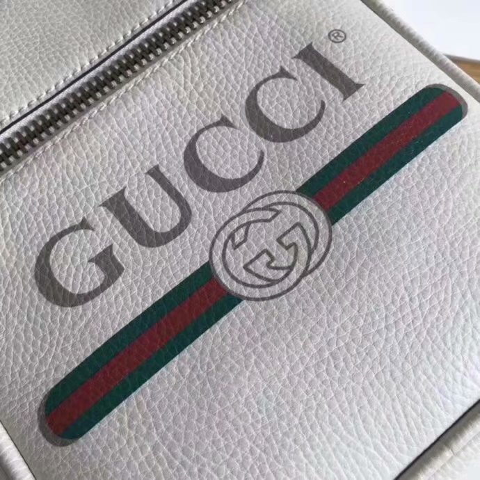 Fake Gucci 523591 Men Print Messenger Bag White