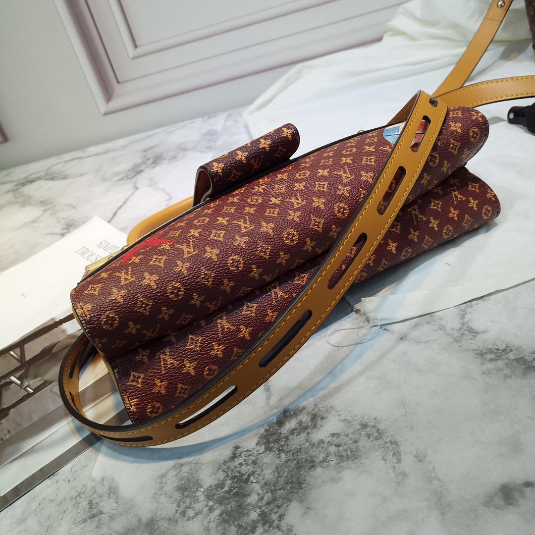 Fake Louis Vuitton M43946 Crown Frame Transformed Monogram Coated Canvas Exterior Calf Leather