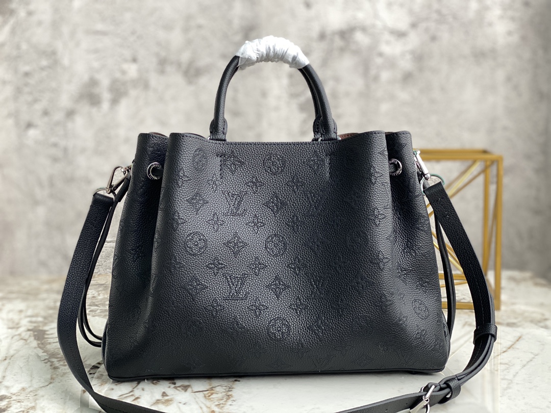 Fake Louis Vuitton M59655 Bella Tote Mahina Perforated Calfskin Black