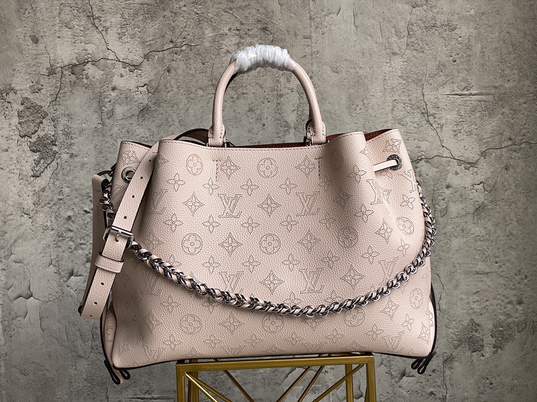 Fake Louis Vuitton M59655 Bella Tote Mahina Perforated Calfskin Pink