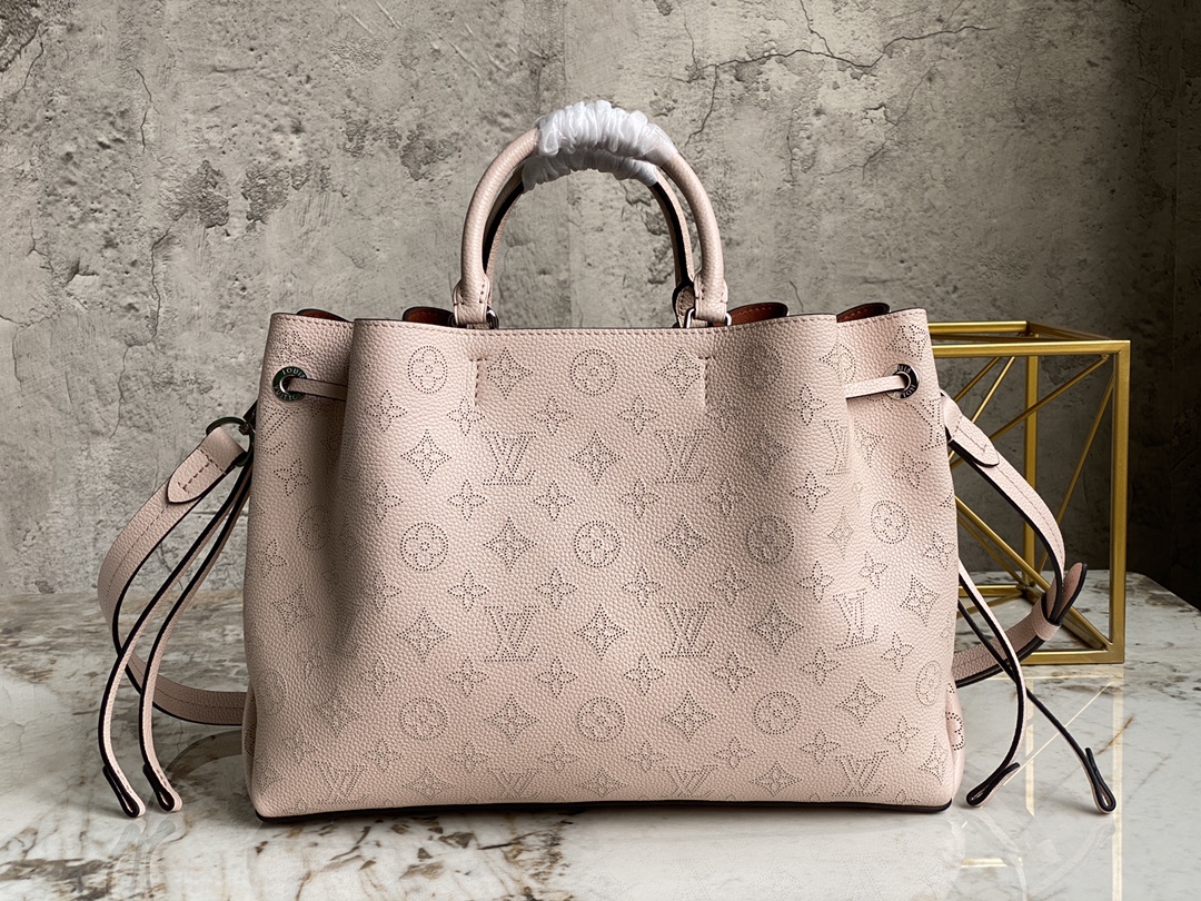 Fake Louis Vuitton M59655 Bella Tote Mahina Perforated Calfskin Pink