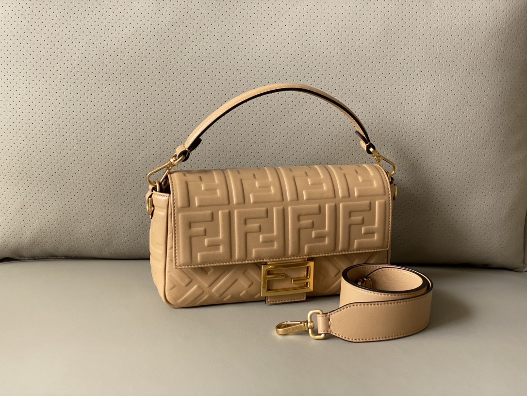 Fendi Baguette Caramel Nappa Leather Bag