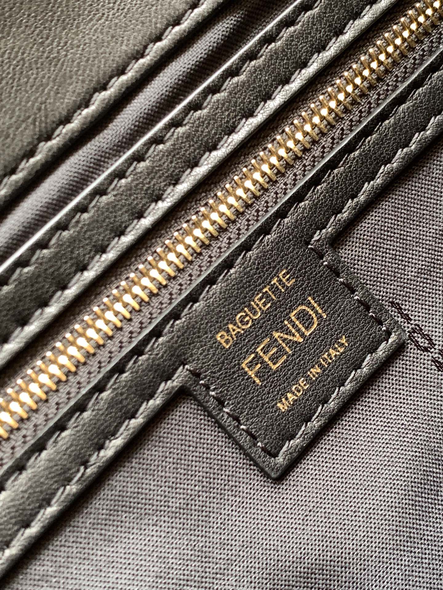 Fendi Baguette Nappa Leather Bag in Black