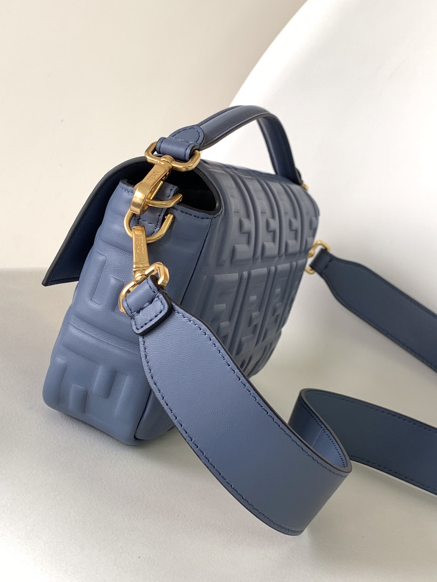 Fendi Baguette Nappa Leather Bag in Blue