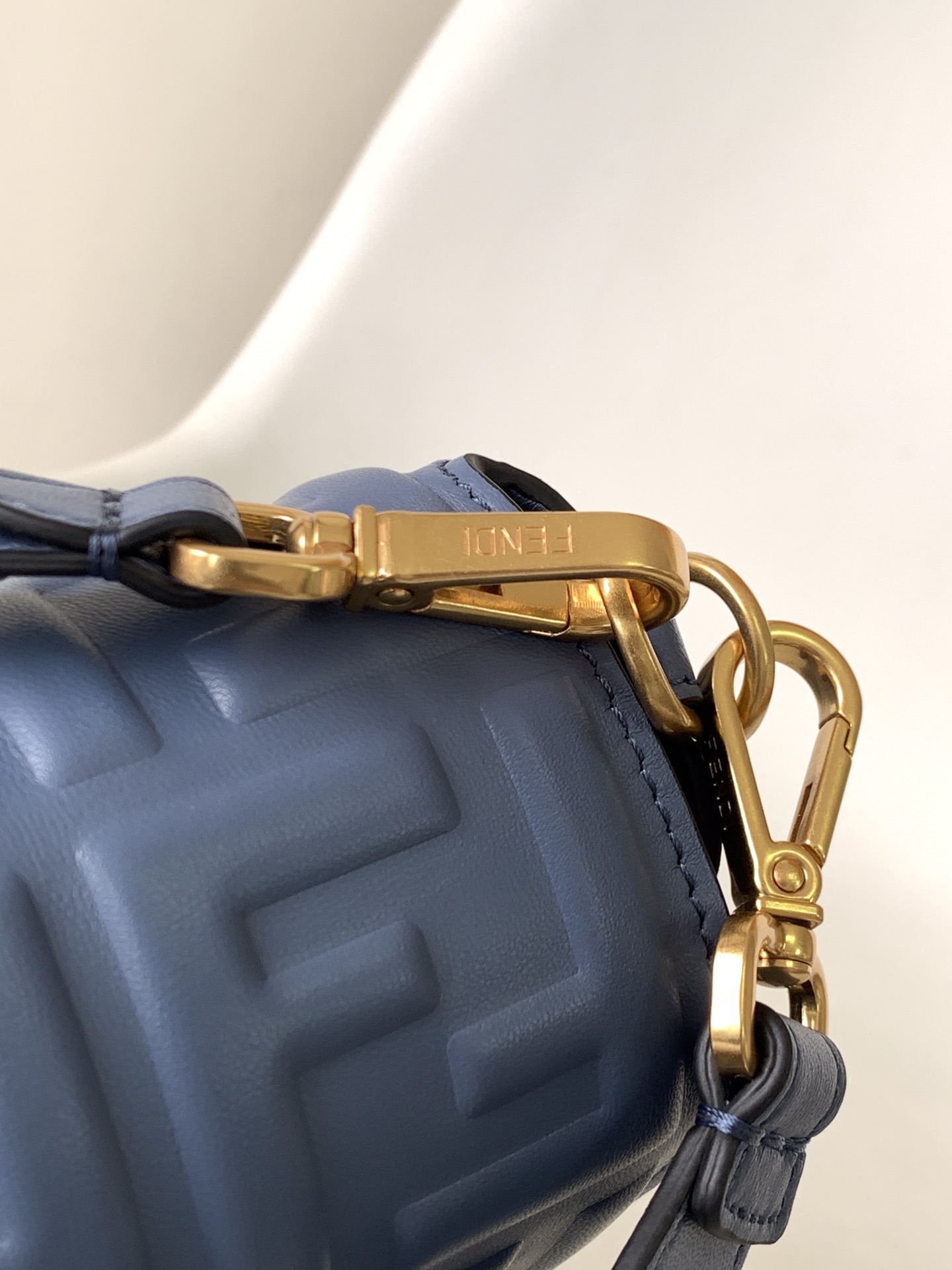 Fendi Baguette Nappa Leather Bag in Blue