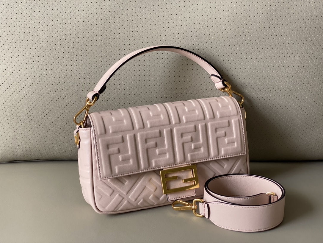 Fendi Baguette Pink Nappa Leather Bag