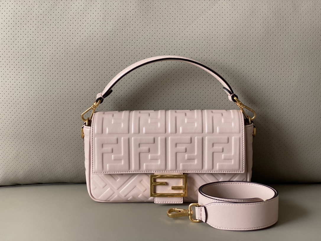 Fendi Baguette Pink Nappa Leather Bag