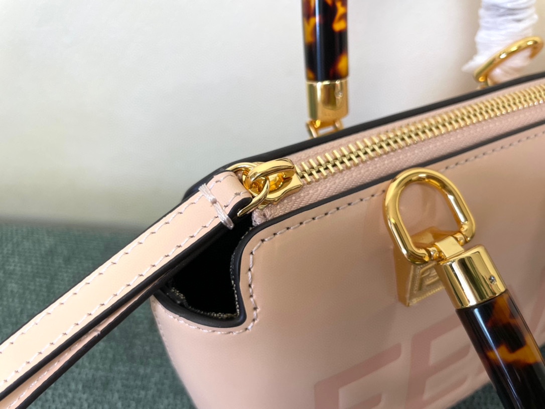 Fendi By The Way Mini Small Boston Bag in Light Pink Leather 