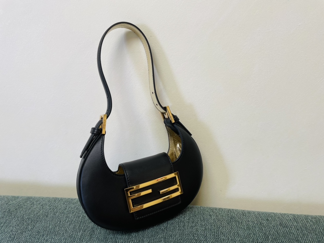 Fendi Fendi Cookie Black Leather Mini Bag