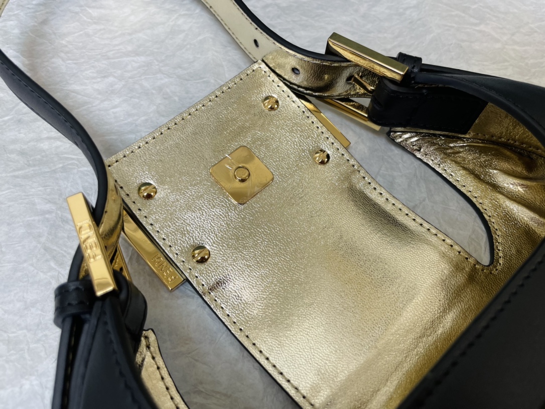 Fendi Fendi Cookie Black Leather Mini Bag