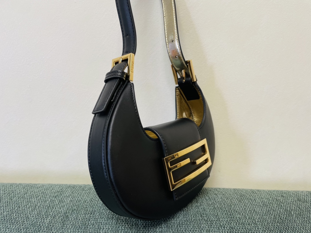 Fendi Fendi Cookie Black Leather Mini Bag