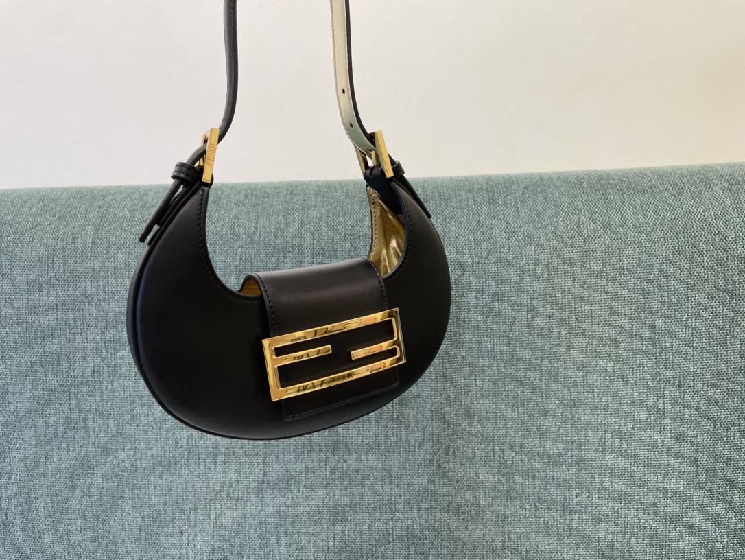 Fendi Fendi Cookie Black Leather Mini Bag