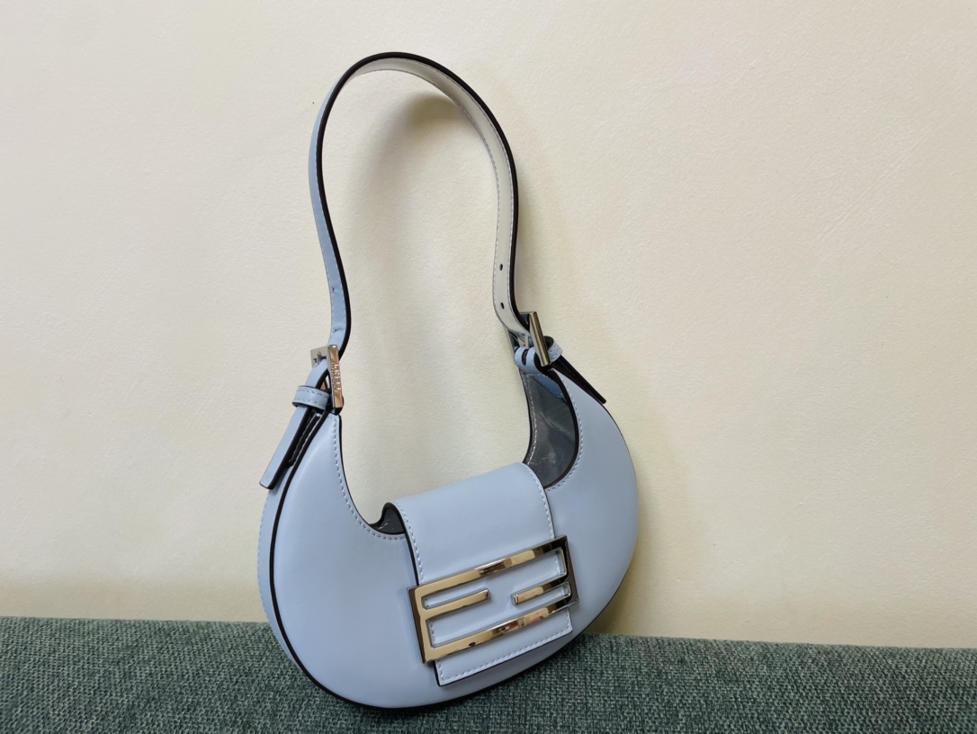 Fendi Fendi Cookie Blue Leather Mini Bag