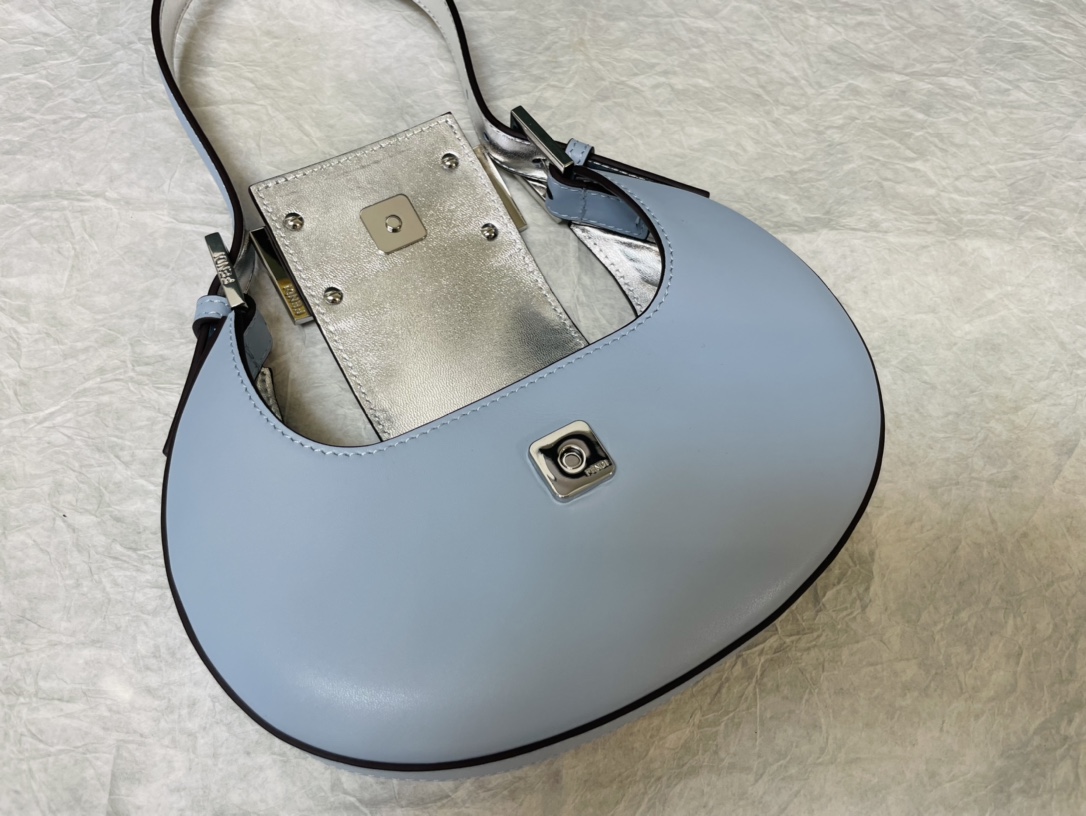 Fendi Fendi Cookie Blue Leather Mini Bag