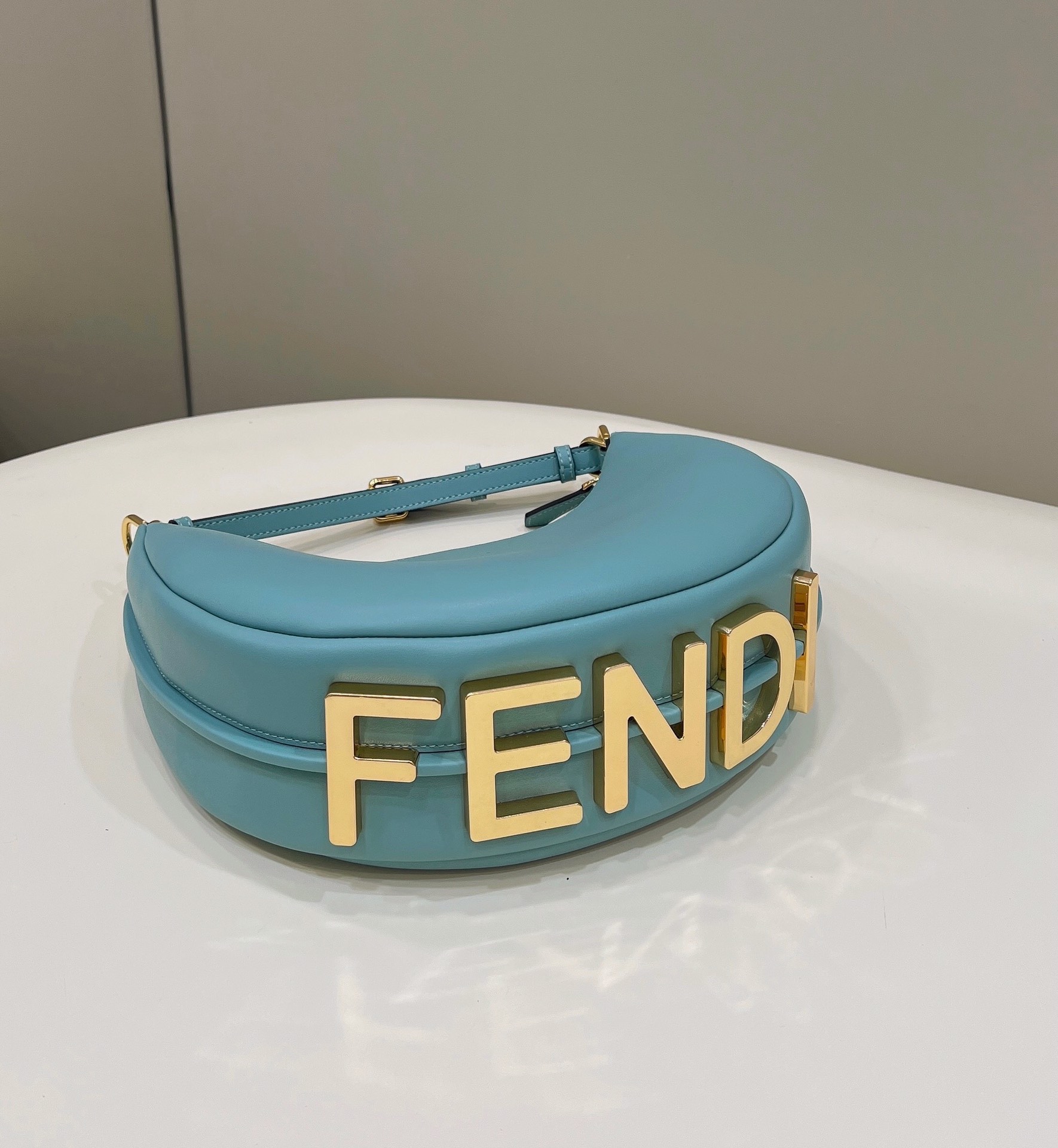 Fendi Fendigraphy Small Bag Light blue leather bag