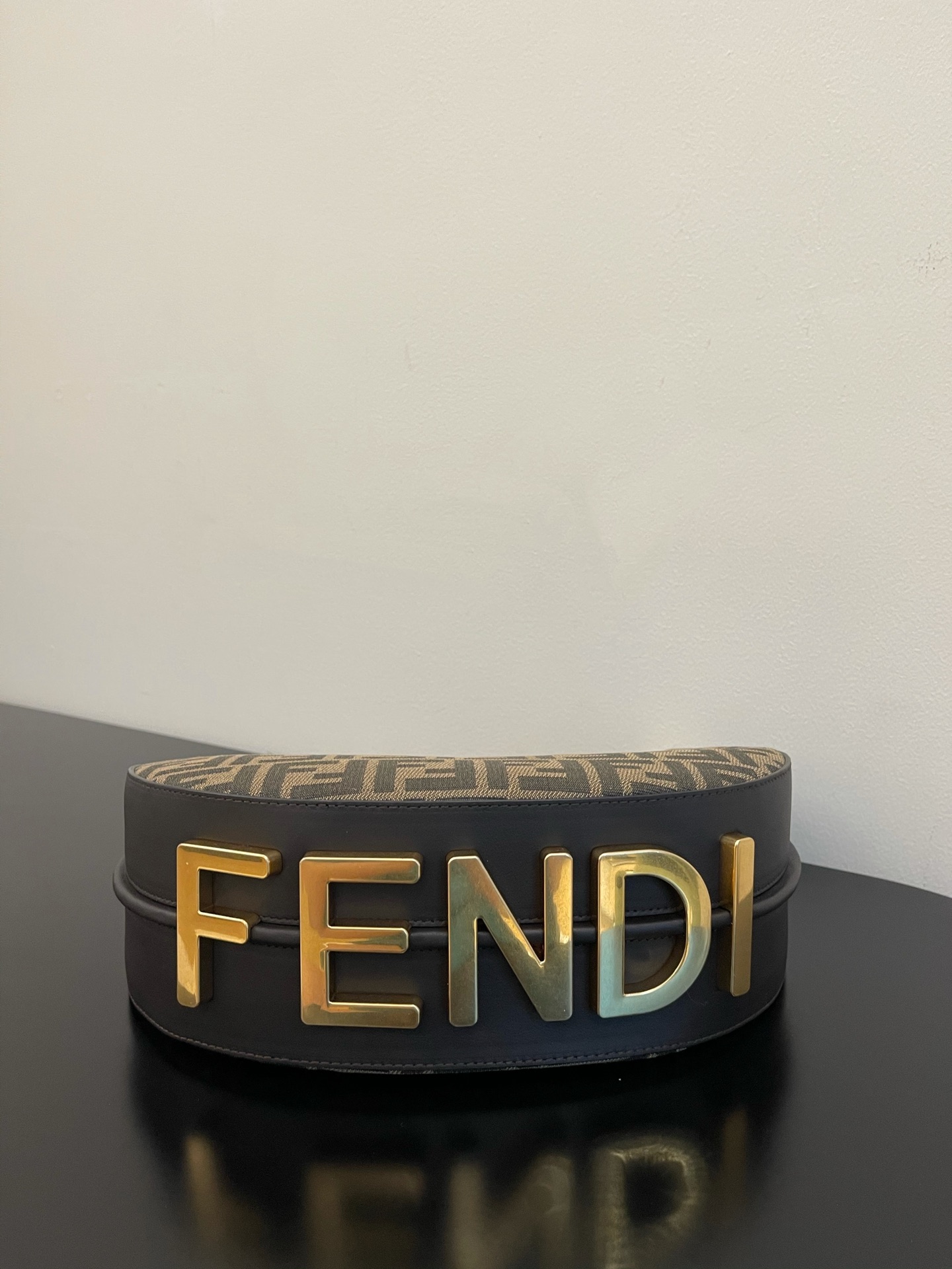 Fendi Fendigraphy Small Brown Fabric Bag