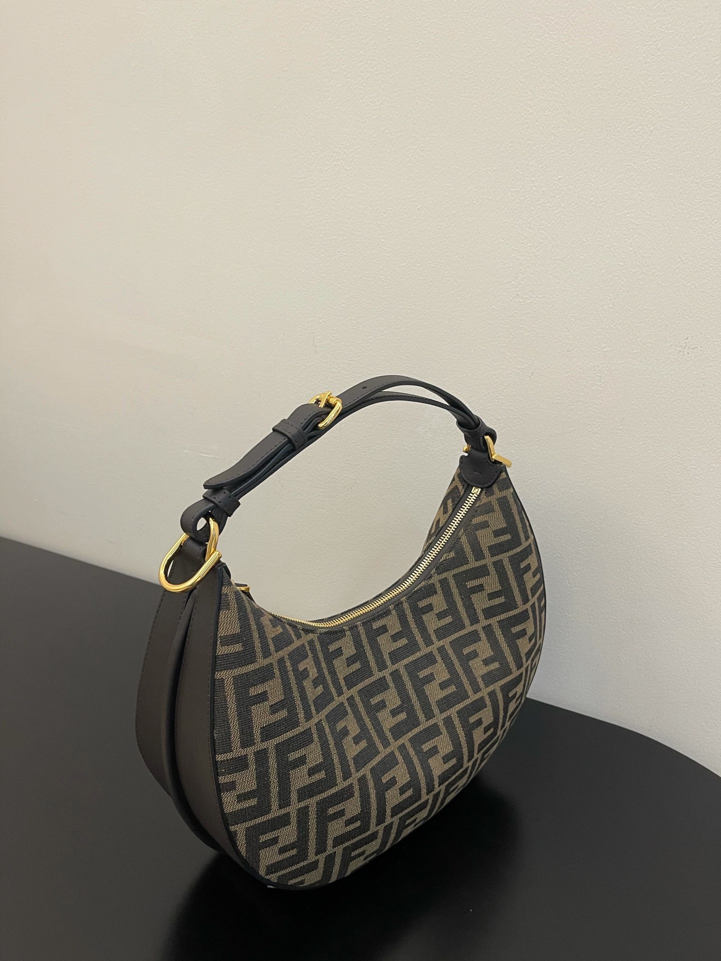 Fendi Fendigraphy Small Brown Fabric Bag