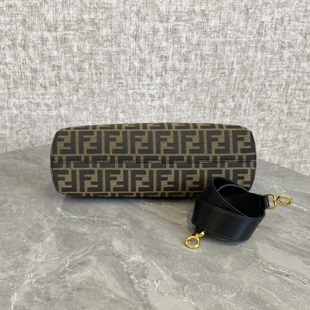 Fendi First Medium Black Bag with FF Jacquard Bag