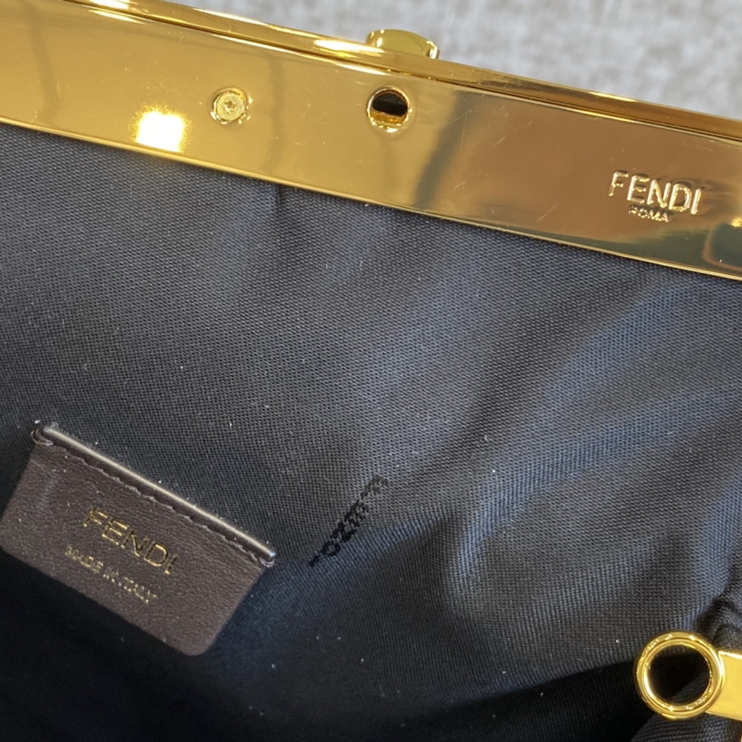 Fendi First Medium Black Bag with FF Jacquard Bag