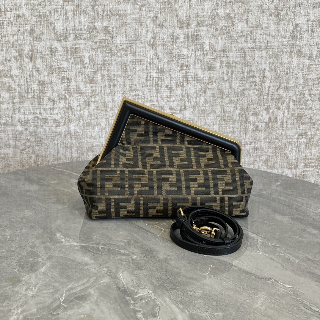 Fendi First Small Black Bag with FF Jacquard Bag