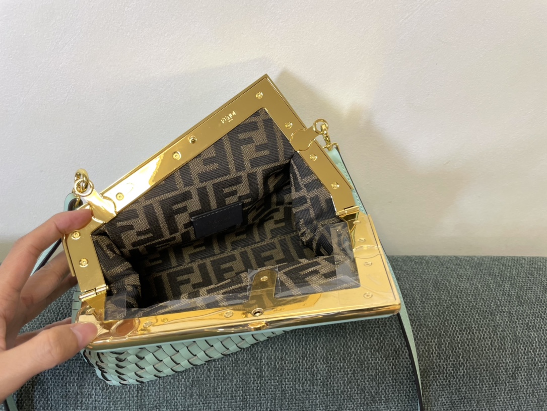 Fendi First Small Interlaced Leather Bag