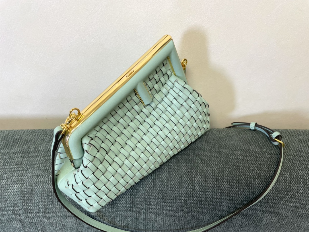 Fendi First Small Interlaced Leather Bag