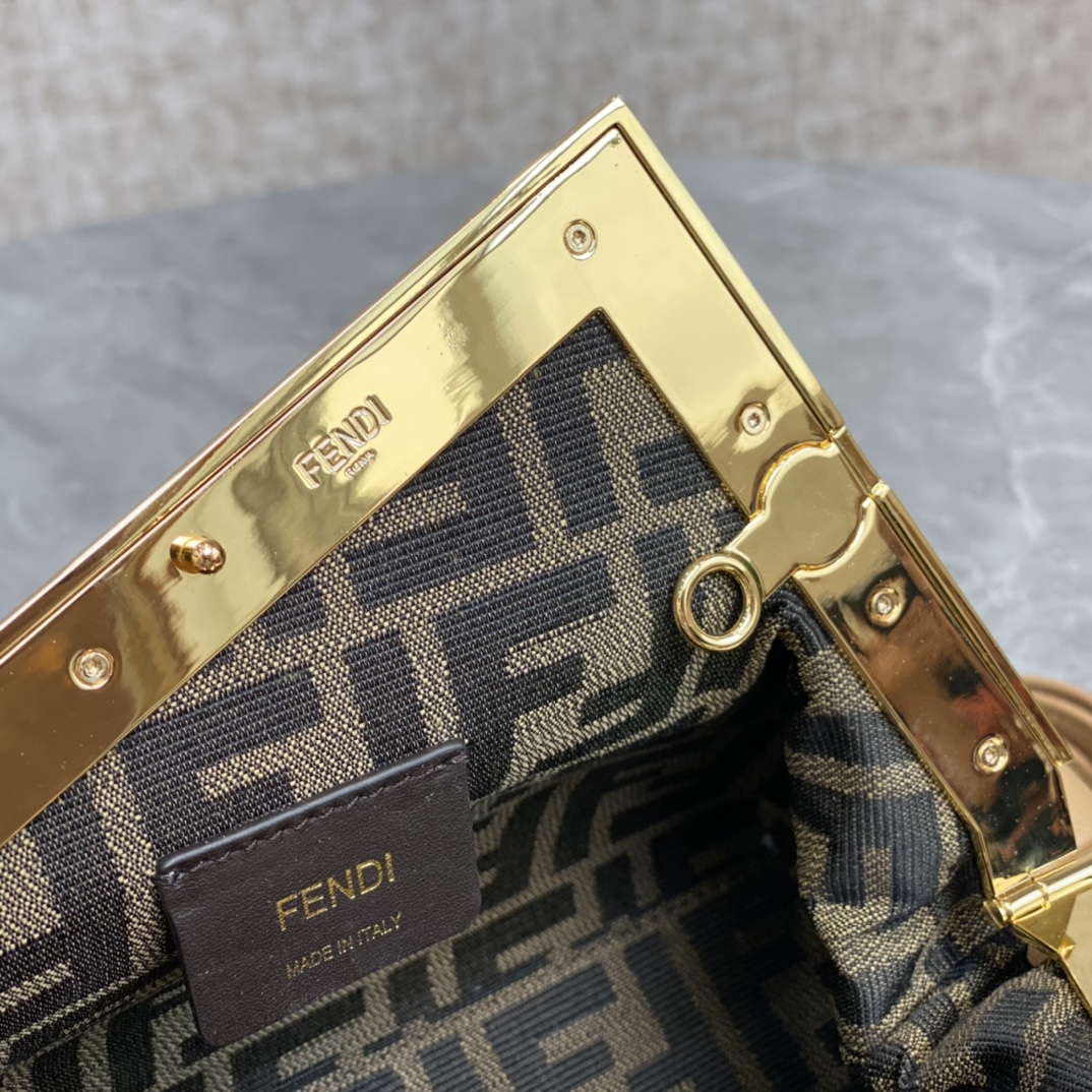 Fendi First Small Leather Bag Beige