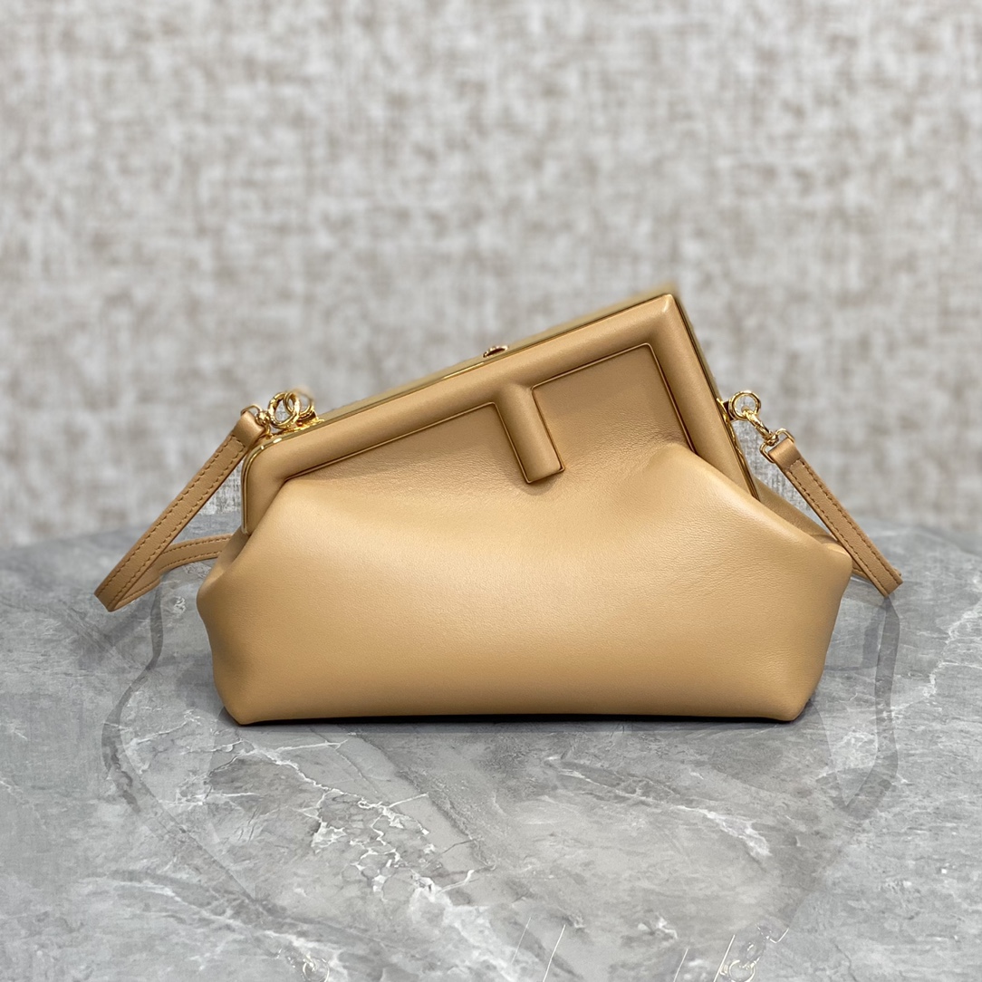 Fendi First Small Leather Bag Beige