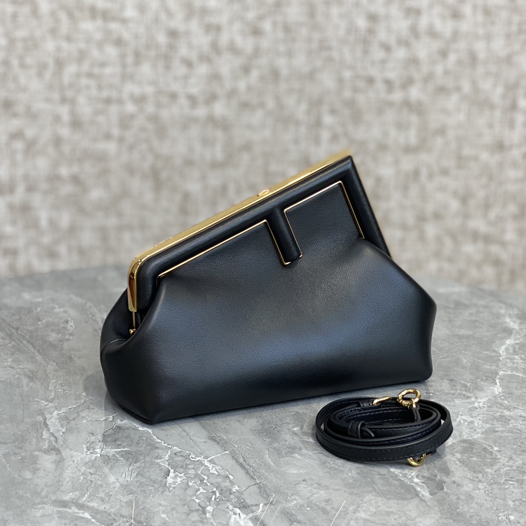 Fendi First Small Leather Bag Black