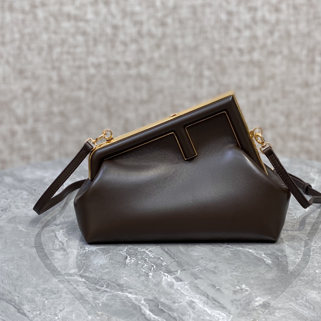 Fendi First Small Leather Bag Coffee