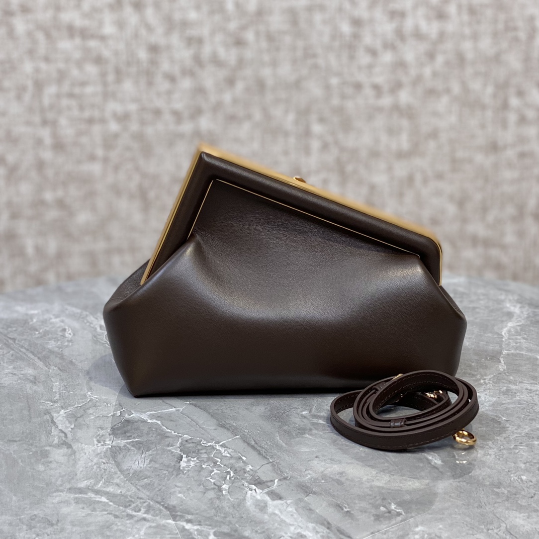 Fendi First Small Leather Bag Coffee