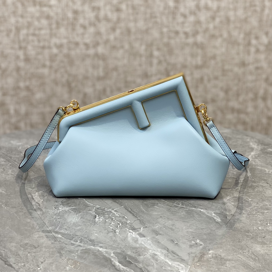 Fendi First Small Leather Bag Light Blue