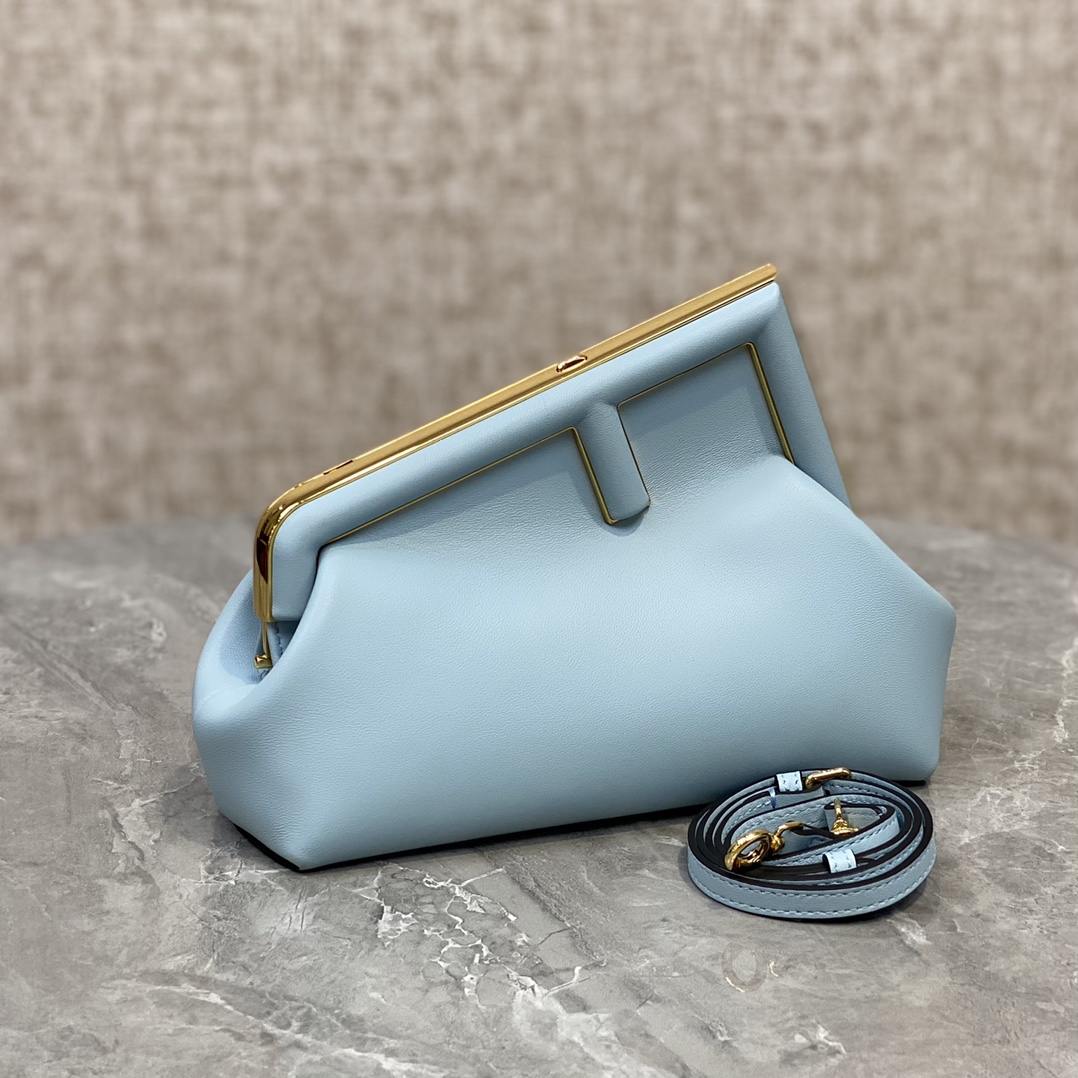 Fendi First Small Leather Bag Light Blue