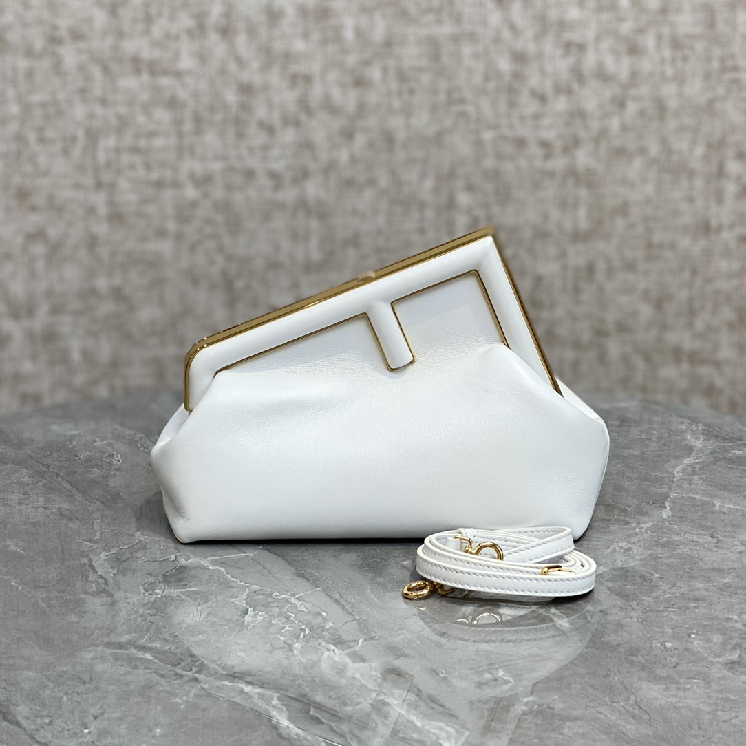 Fendi First Small Leather Bag White