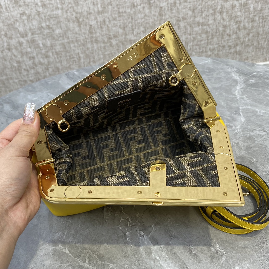 Fendi First Small Leather Bag Yellow-1