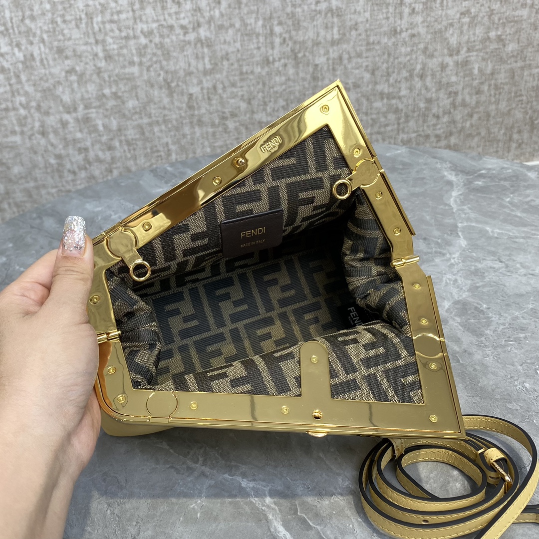 Fendi First Small Leather Bag Yellow