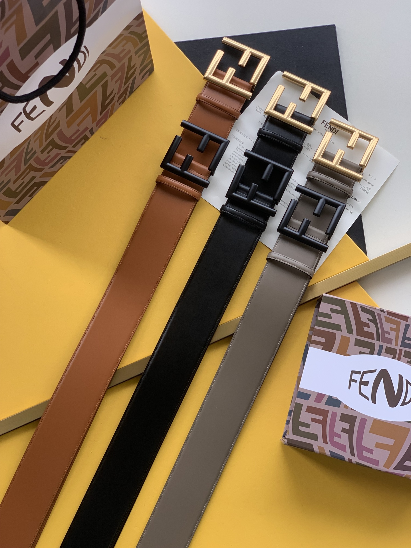 Fendi Leather Belt Width 3.0cm 022