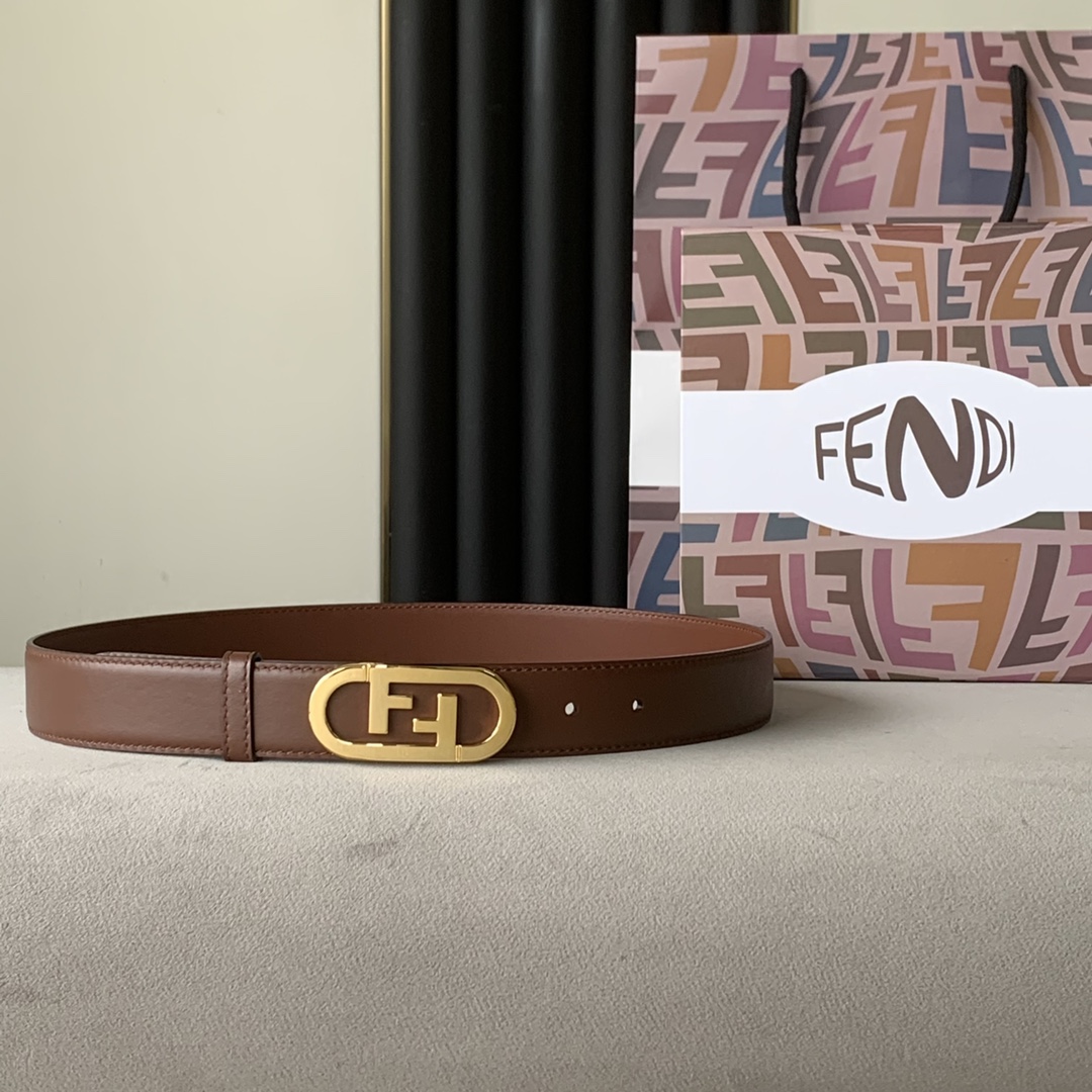 Fendi Leather Belt Width 3.0cm 022