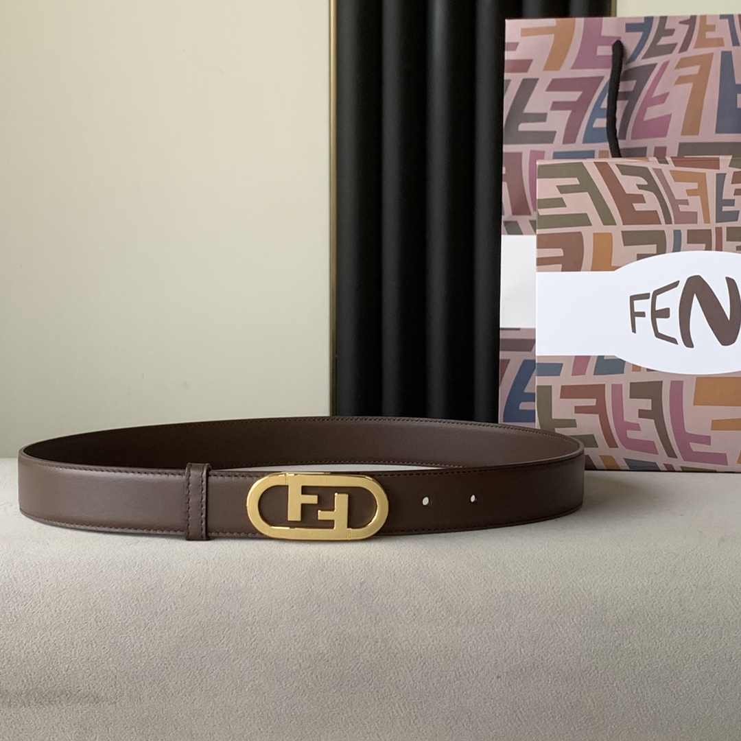 Fendi Leather Belt Width 3.0cm 022