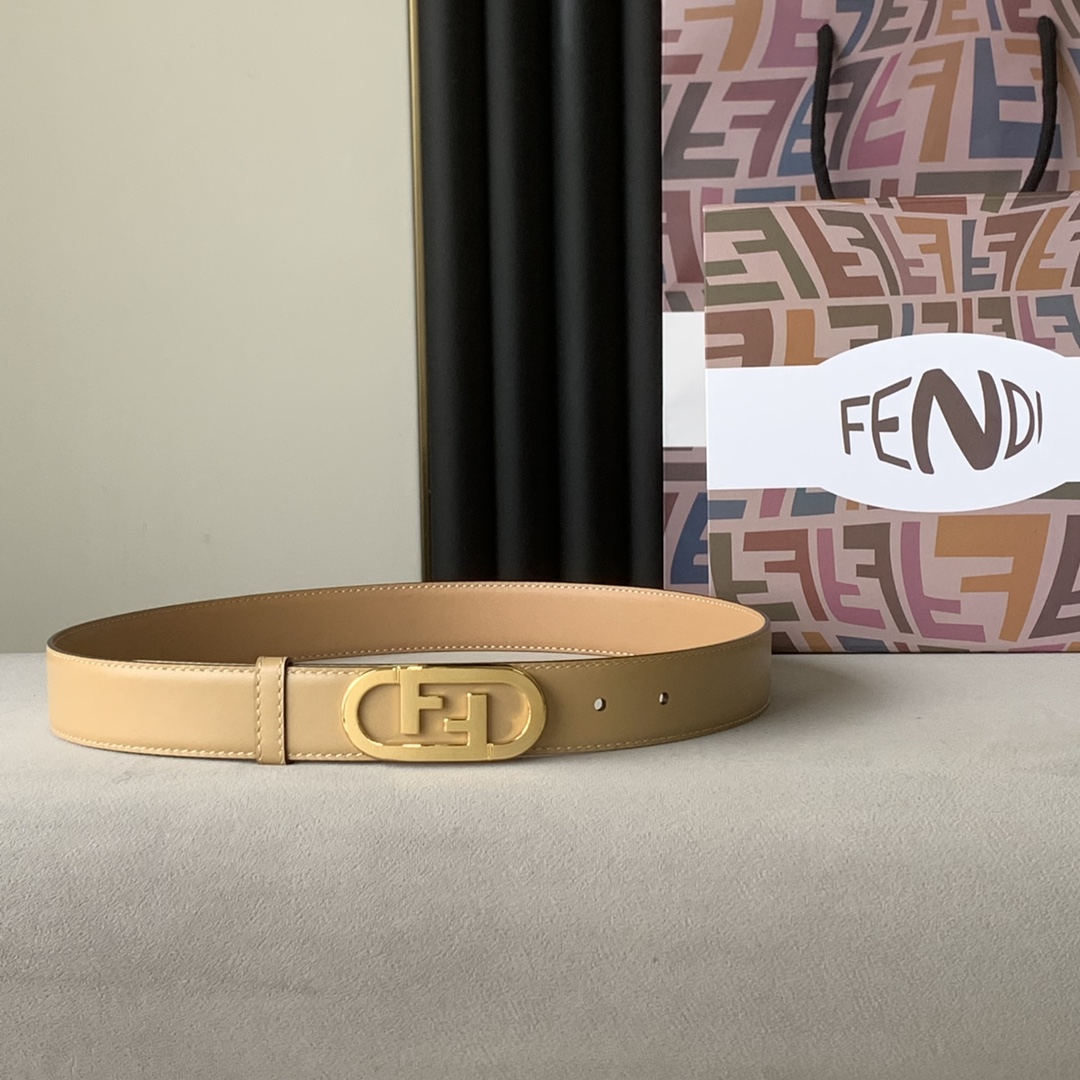 Fendi Leather Belt Width 3.0cm 022